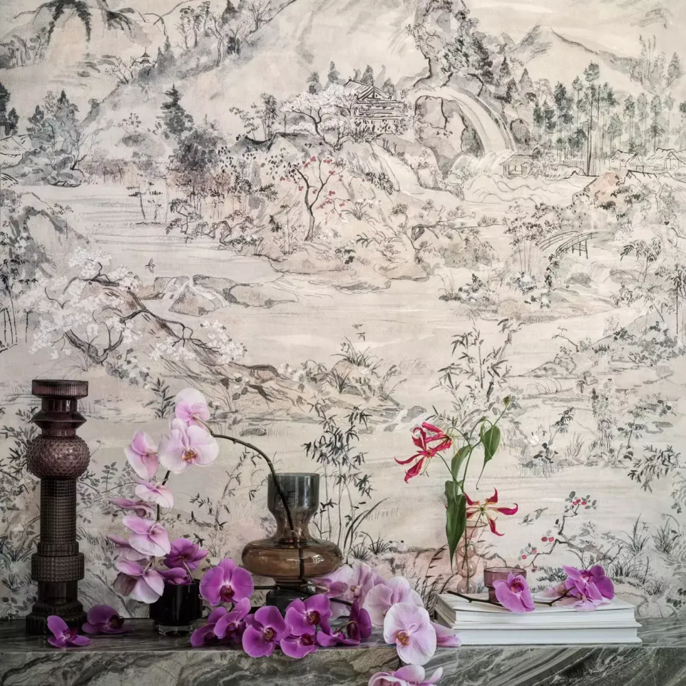 Japanese Chinoiserie Grasscloth